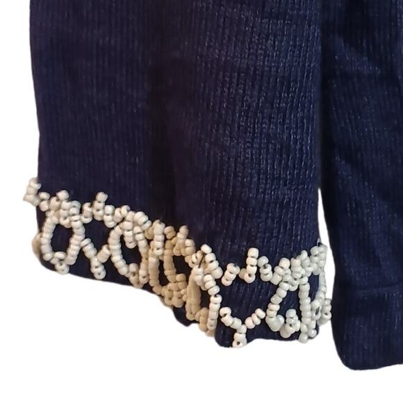 Duffield Lane Briggs Beaded Sweater Top Lightweight Small New - Picture 7 of 9